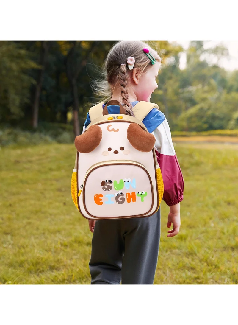 صن إيت Children’s Backpack Water Resistant Light Weight Cute Puppy Cartoon Bag for Preschool Girls and Boys, SE22207, Khaki